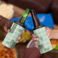 Hawaiian Quilt Tapa On Pastel Mint Palaka Motifs 4 in 1 Can Cooler Tumbler