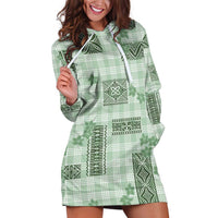 Hawaiian Quilt Tapa On Pastel Mint Palaka Motifs Hoodie Dress