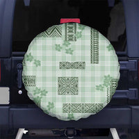 Hawaiian Quilt Tapa On Pastel Mint Palaka Motifs Spare Tire Cover