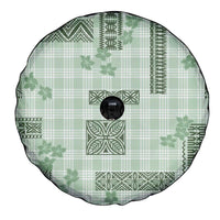 Hawaiian Quilt Tapa On Pastel Mint Palaka Motifs Spare Tire Cover