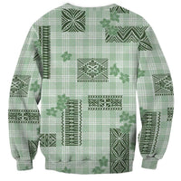 Hawaiian Quilt Tapa On Pastel Mint Palaka Motifs Sweatshirt