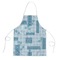 Hawaiian Quilt Tapa On Cold Blue Palaka Motifs Apron