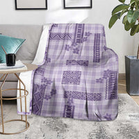 Hawaiian Quilt Tapa On Lilac Palaka Motifs Blanket
