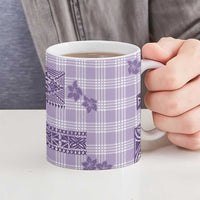 Hawaiian Quilt Tapa On Lilac Palaka Motifs Ceramic Mug