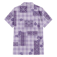 Hawaiian Quilt Tapa On Lilac Palaka Motifs Family Matching Mermaid Dress and Hawaiian Shirt LT7 - Polynesian Pride