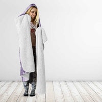 Hawaiian Quilt Tapa On Lilac Palaka Motifs Hooded Blanket