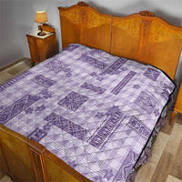 Hawaiian Quilt Tapa On Lilac Palaka Motifs Quilt