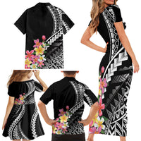 AAPI Heritage Month Family Matching Short Sleeve Bodycon Dress and Hawaiian Shirt Kanaka Hawaii Plumeria LT7 - Polynesian Pride