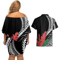 AAPI Heritage Month Couples Matching Off Shoulder Short Dress and Hawaiian Shirt Samoa Teuila