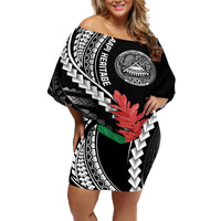 AAPI Heritage Month Off Shoulder Short Dress Samoa Teuila LT7 Women Black - Polynesian Pride