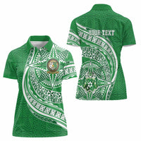 Tonga Liahona High School Personalized Women Polo Shirt Ngatu Tokelaufeletoa Motifs