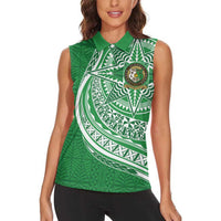 Tonga Liahona High School Personalized Women Sleeveless Polo Shirt Ngatu Tokelaufeletoa Motifs
