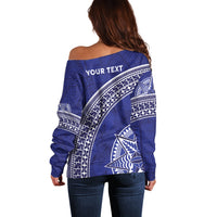Tupou College Toloa Off Shoulder Sweater Ngatu Tapa Mix Style