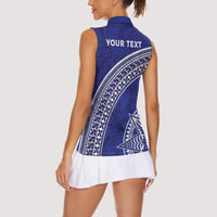 Tupou College Toloa Women Sleeveless Polo Shirt Ngatu Tapa Mix Style
