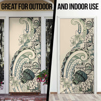 Aloha Hawaii Tapa Door Cover Summer Green Hawaiian Ipu - Polynesian Pride