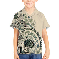 Aloha Hawaii Tapa Family Matching Puletasi and Hawaiian Shirt Summer Green Hawaiian Ipu LT7 Son's Shirt Emerald - Polynesian Pride