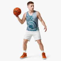 Aloha Hawaii Tapa Basketball Jersey Cool Turquoise Hawaiian Ipu - Polynesian Pride
