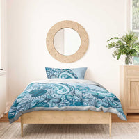 Aloha Hawaii Tapa Bedding Set Cool Turquoise Hawaiian Ipu - Polynesian Pride