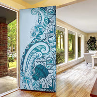 Aloha Hawaii Tapa Door Cover Cool Turquoise Hawaiian Ipu - Polynesian Pride