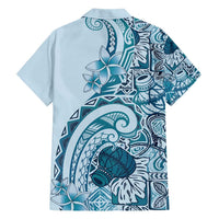 Aloha Hawaii Tapa Family Matching Short Sleeve Bodycon Dress and Hawaiian Shirt Cool Turquoise Hawaiian Ipu LT7 - Polynesian Pride