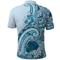 Aloha Hawaii Tapa Polo Shirt Cool Turquoise Hawaiian Ipu - Polynesian Pride