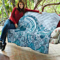 Aloha Hawaii Tapa Quilt Cool Turquoise Hawaiian Ipu - Polynesian Pride