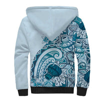 Aloha Hawaii Tapa Sherpa Hoodie Cool Turquoise Hawaiian Ipu - Polynesian Pride