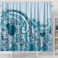 Aloha Hawaii Tapa Shower Curtain Cool Turquoise Hawaiian Ipu - Polynesian Pride