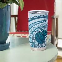 Aloha Hawaii Tapa Tumbler Cup Cool Turquoise Hawaiian Ipu - Polynesian Pride
