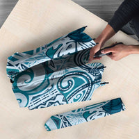 Aloha Hawaii Tapa Umbrella Cool Turquoise Hawaiian Ipu - Polynesian Pride