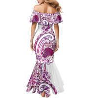 Aloha Hawaii Tapa Family Matching Mermaid Dress and Hawaiian Shirt Vibrant Fuchsia Hawaiian Ipu - Polynesian Pride