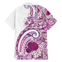 Aloha Hawaii Tapa Family Matching Off The Shoulder Long Sleeve Dress and Hawaiian Shirt Vibrant Fuchsia Hawaiian Ipu LT7 - Polynesian Pride