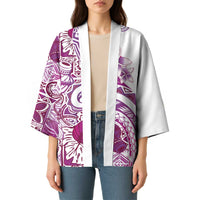 Aloha Hawaii Tapa Kimono Vibrant Fuchsia Hawaiian Ipu - Polynesian Pride