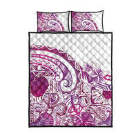 Aloha Hawaii Tapa Quilt Bed Set Vibrant Fuchsia Hawaiian Ipu - Polynesian Pride