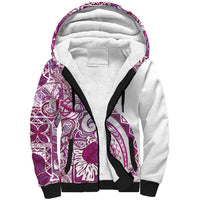 Aloha Hawaii Tapa Sherpa Hoodie Vibrant Fuchsia Hawaiian Ipu - Polynesian Pride