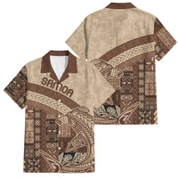 Samoa Mamanu Siapo Mocha Family Matching Puletasi and Hawaiian Shirt Tatau Malie