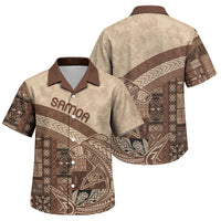 Samoa Mamanu Siapo Mocha Family Matching Puletasi and Hawaiian Shirt Tatau Malie