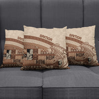 Samoa Mamanu Siapo Mocha Pillow Cover Tatau Malie