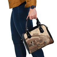 Samoa Mamanu Siapo Mocha Shoulder Handbag Tatau Malie