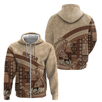 Samoa Mamanu Siapo Mocha Zip Hoodie Tatau Malie