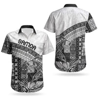 Samoa Mamanu Siapo Classic Black Couples Matching Short Sleeve Bodycon Dress and Hawaiian Shirt Tatau Malie
