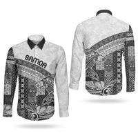 Samoa Mamanu Siapo Classic Black Couples Matching Tank Maxi Dress and Long Sleeve Button Shirt Tatau Malie
