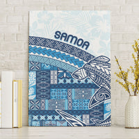 Samoa Mamanu Siapo Royal Blue Canvas Wall Art Tatau Malie