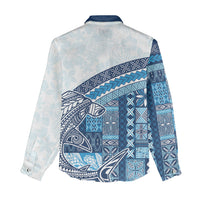 Samoa Mamanu Siapo Royal Blue Women Casual Shirt Tatau Malie