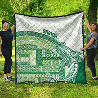 Samoa Mamanu Siapo Forest Green Quilt Tatau Malie