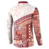 Samoa Mamanu Siapo Crimson Button Sweatshirt Tatau Malie
