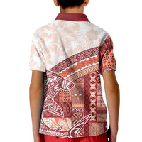 Samoa Mamanu Siapo Crimson Kid Polo Shirt Tatau Malie