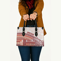 Samoa Mamanu Siapo Crimson Leather Bag Tatau Malie