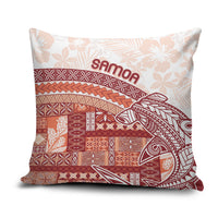 Samoa Mamanu Siapo Crimson Pillow Cover Tatau Malie