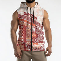 Samoa Mamanu Siapo Crimson Sleeveless Zip Hoodie Tatau Malie